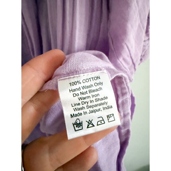 Daughters of India | Kyra Mini Dress in Lilac Gauze | Sz L - Picture 8 of 9